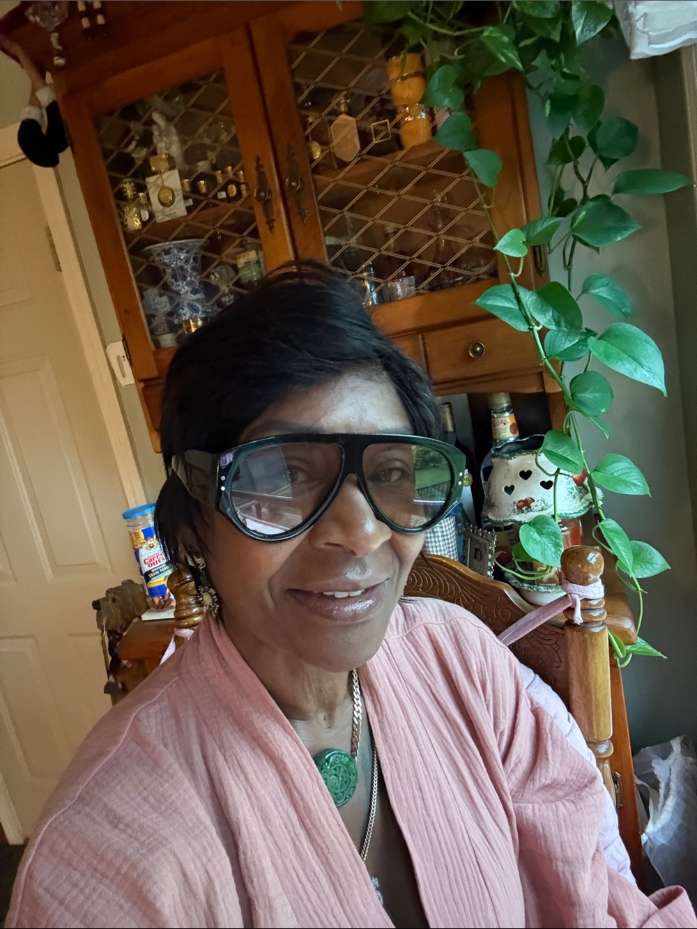 Oversized Black Blue-Tint Protective Glasses - Unbranded